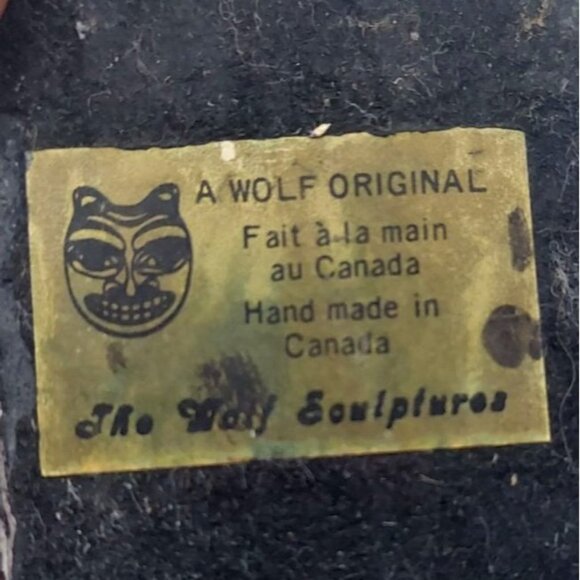 Wolf Original Carved Stone and Marble Seal Sculpture Figurine Canada Edmund Wolf - Picture 6 of 7